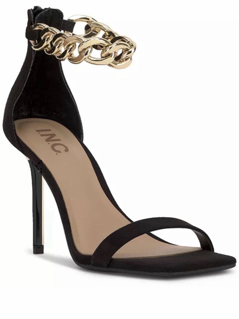 INC International Concepts Black Chain Strap Heels, exceptional beauty